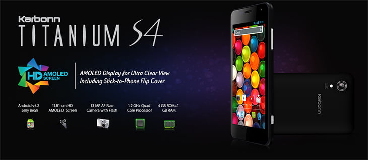 Karbonn Titanium S4 - 4.7inch AMOLED HD display, 13 MP camera & 1.2 GHz Quad Core [Preview]