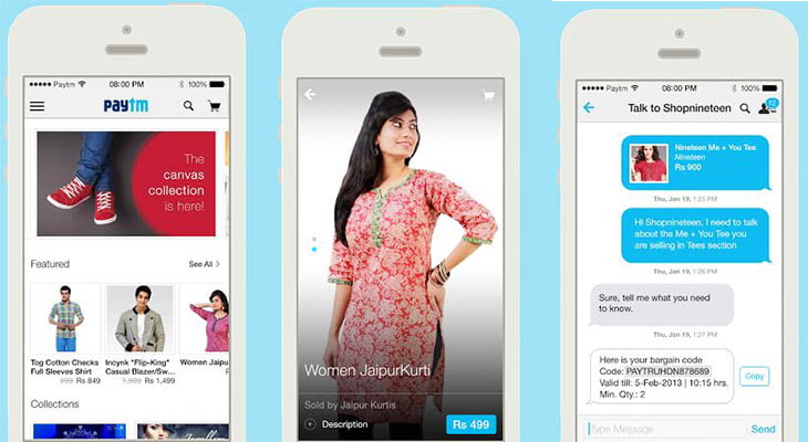 Paytm Shopping app bargaining steps