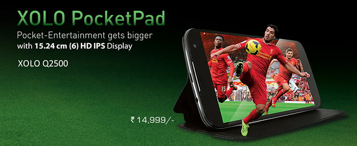 Xolo Q2500 - 6 inch HD PocketPad - India pricing and specification