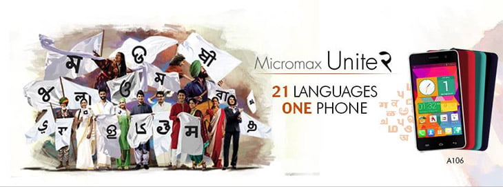 Micromax answer to Moto E - Unite 2 with Quad-core CPU, KitKat, 21 Languages for Rs 6999