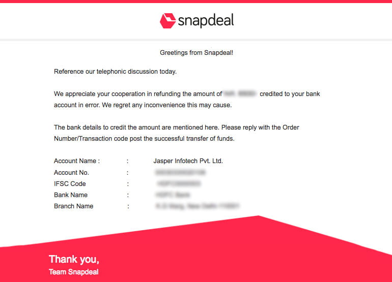 Snapdeal Losses Millions Overnight Due To A Refund Glitch