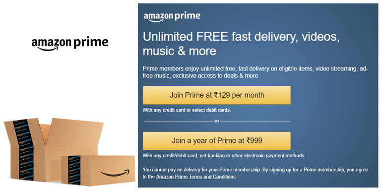 Now Subscribe To Amazon Prime Membership At Rs 129 Per Month Datareign