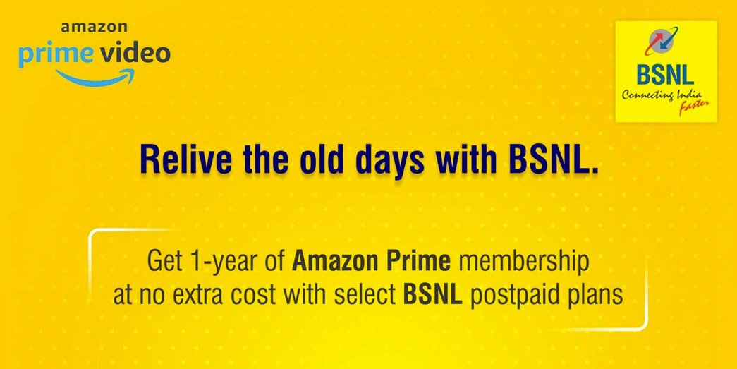 BSNL Amazon Prime subscription Promotional Offer