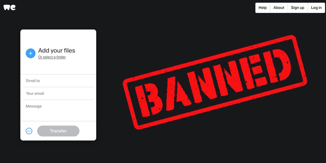 WeTransfer blocked and banned in India