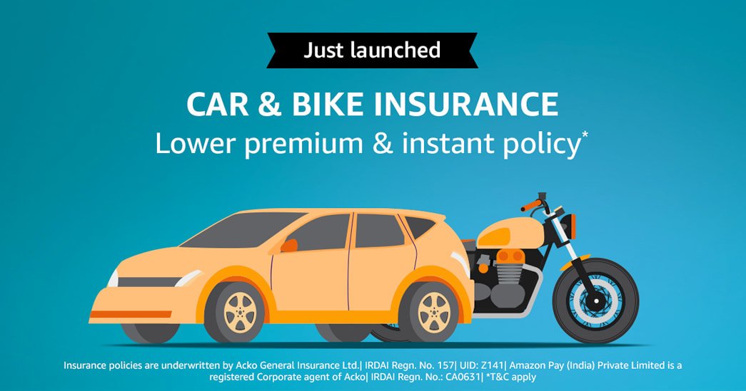 Now take Car and Bike Insurance via Amazon Pay DataReign